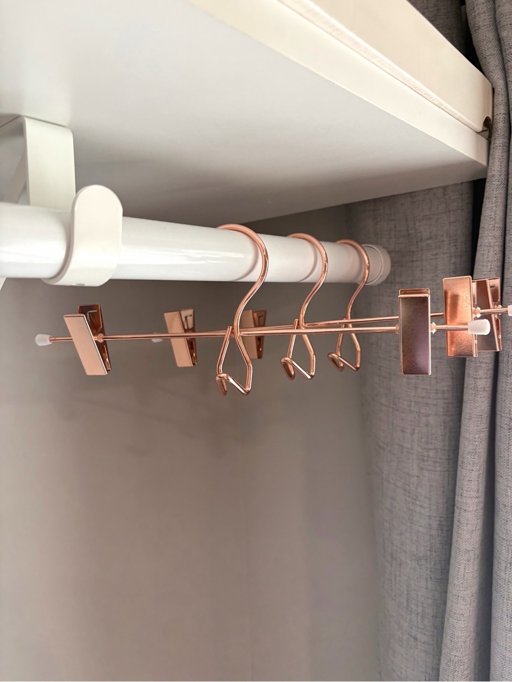 Space Saving Hangers Rose Gold Pink Metal Pant Jean Skirt Clip Clothes -10 Pack